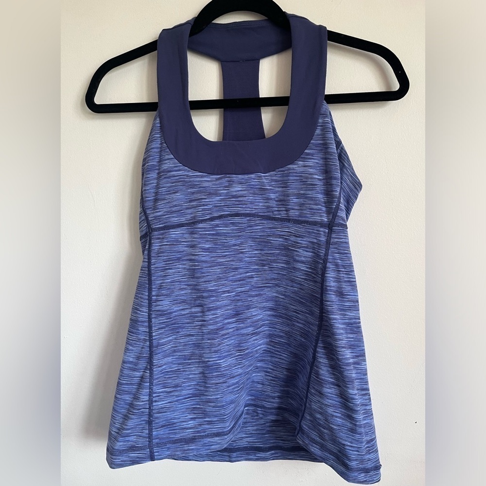 Lululemon Scoop Neck Athletic Built-In Bra Tank Top - Royal Blue - US 8